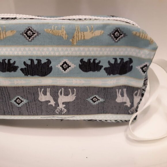 New Western Deer twill Travel bag Clutch Wallet Pouch Wristlet hanging case Blue - Picture 4 of 6